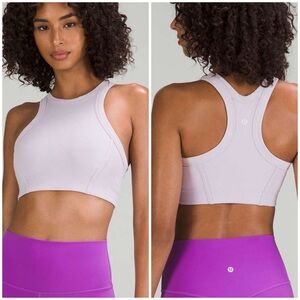 Lululemon Ribbed Nulu High-Neck Yoga Bra Faint Lavender (Size 4)